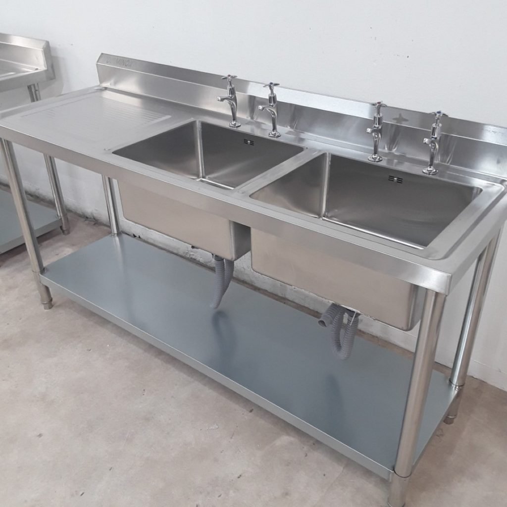 Brand New Diaminox Stainless Steel Double Sink 180cmW X 60cmD X 90cmH