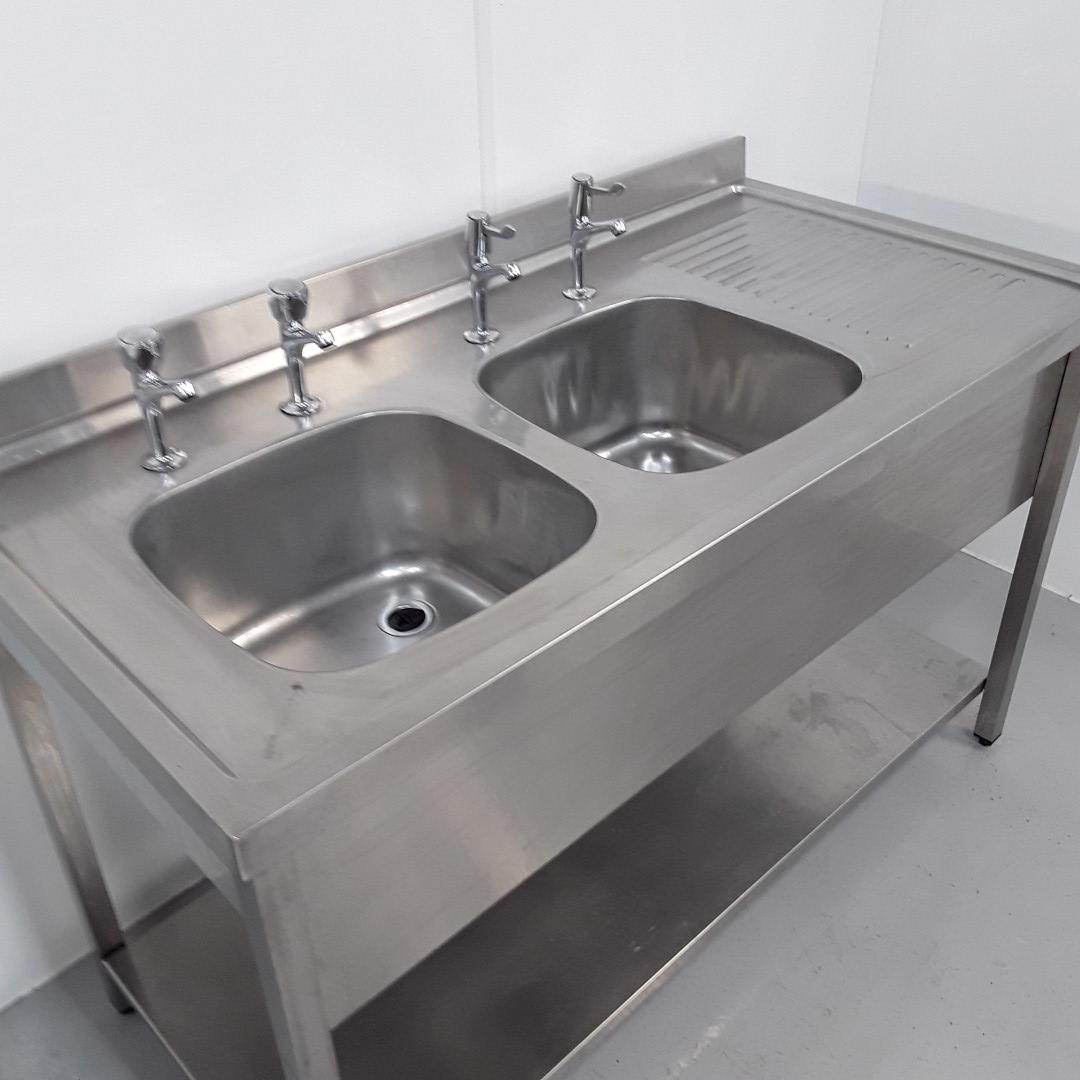 Commercial Used Stainless Double Sink 139cmW x 70cmD x 85cmH