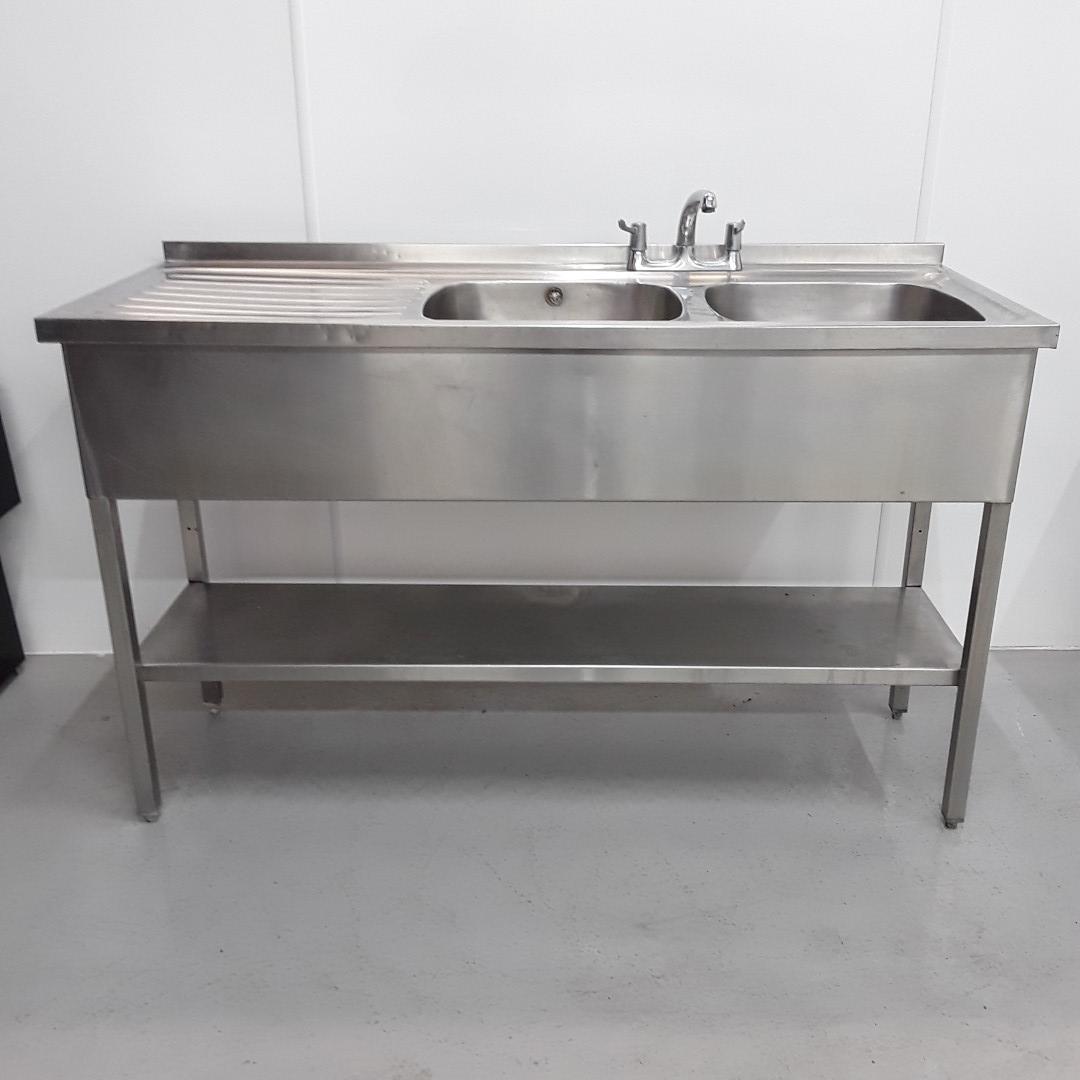 Used Stainless Double Sink 150cmW x 60cmD x 90cmH | H2 Catering Equipment