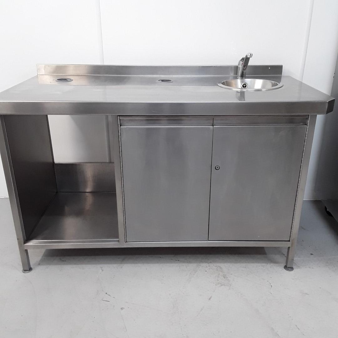 Used Stainless Single Sink 150cmW X 73cmD X 90cmH H2 Catering Equipment   12440A 