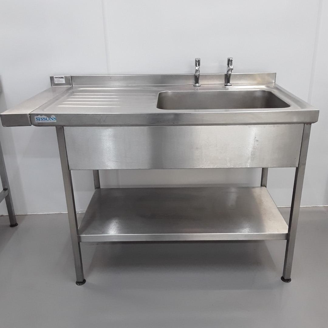 Commercial Used Sissons Single Sink 132cmW x 70cmD x 89cmH