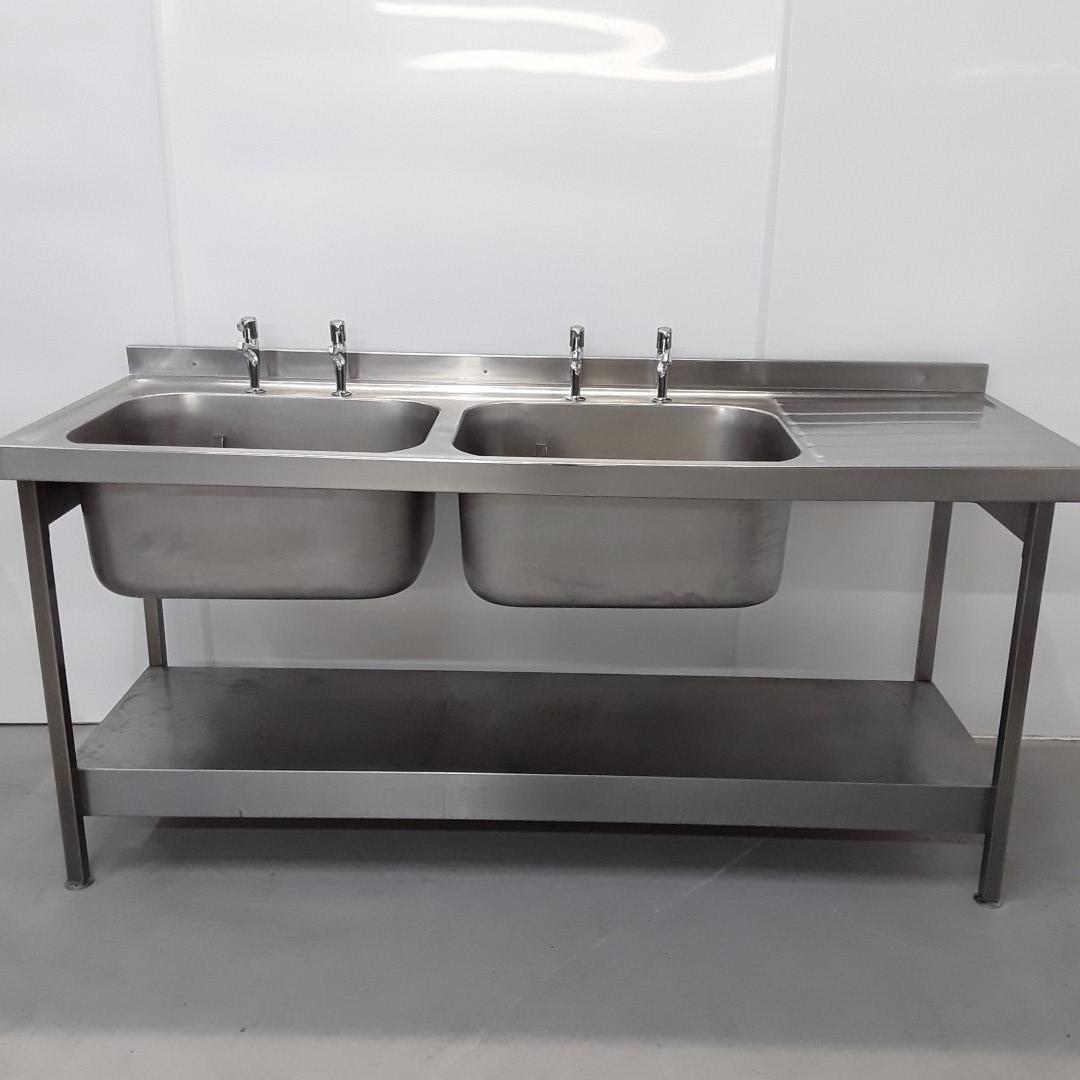 Commercial Used Double Sink 180cmW x 65cmD x 84cmH