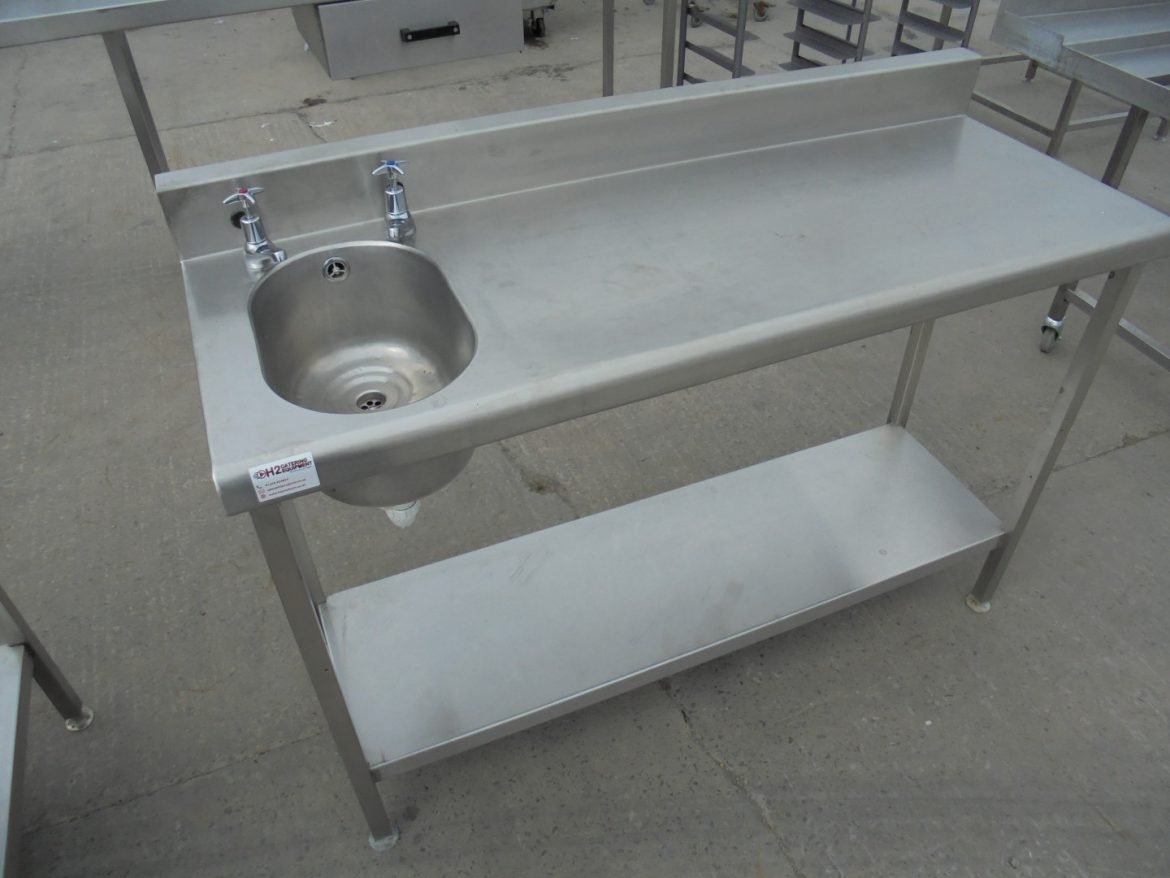 stainless kitchen table with sink