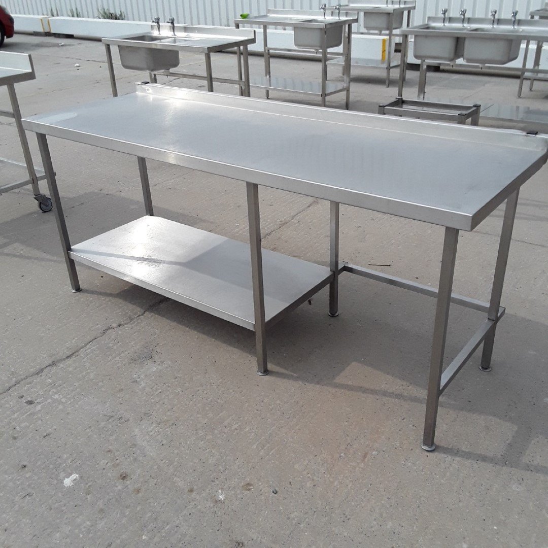 Used Stainless Steel Table 210cmW x 70cmD x 89cmH  H2 