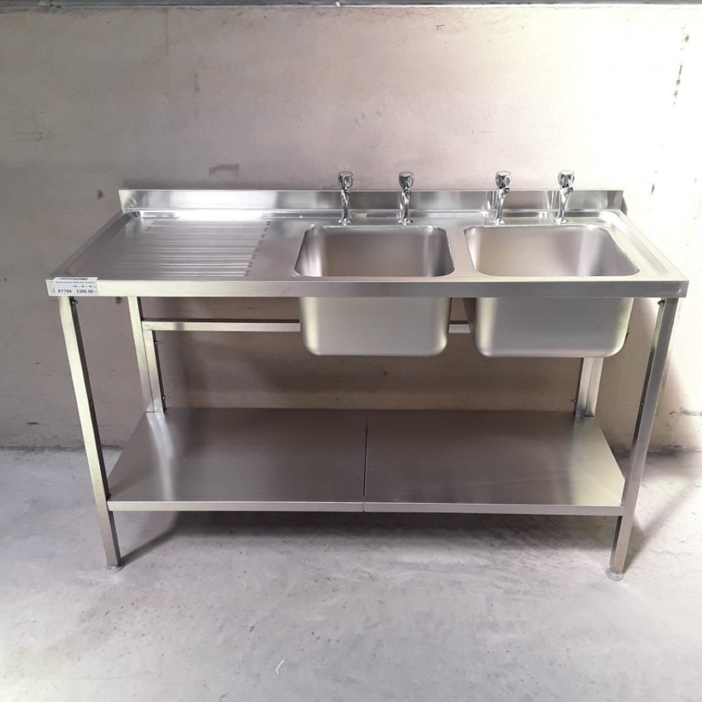 Brand New Stainless Steel Double Sink 150cmw X 60cmd X 90cmh 