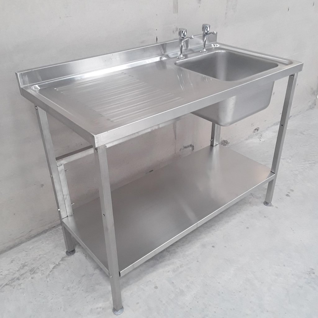 Details About Commercial Sink Stainless Single Bowl Left Drainer Shelf 1 2m 1200mm